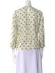 Tailored by Rebecca Taylor Printed Crew Neck Button-Up Top