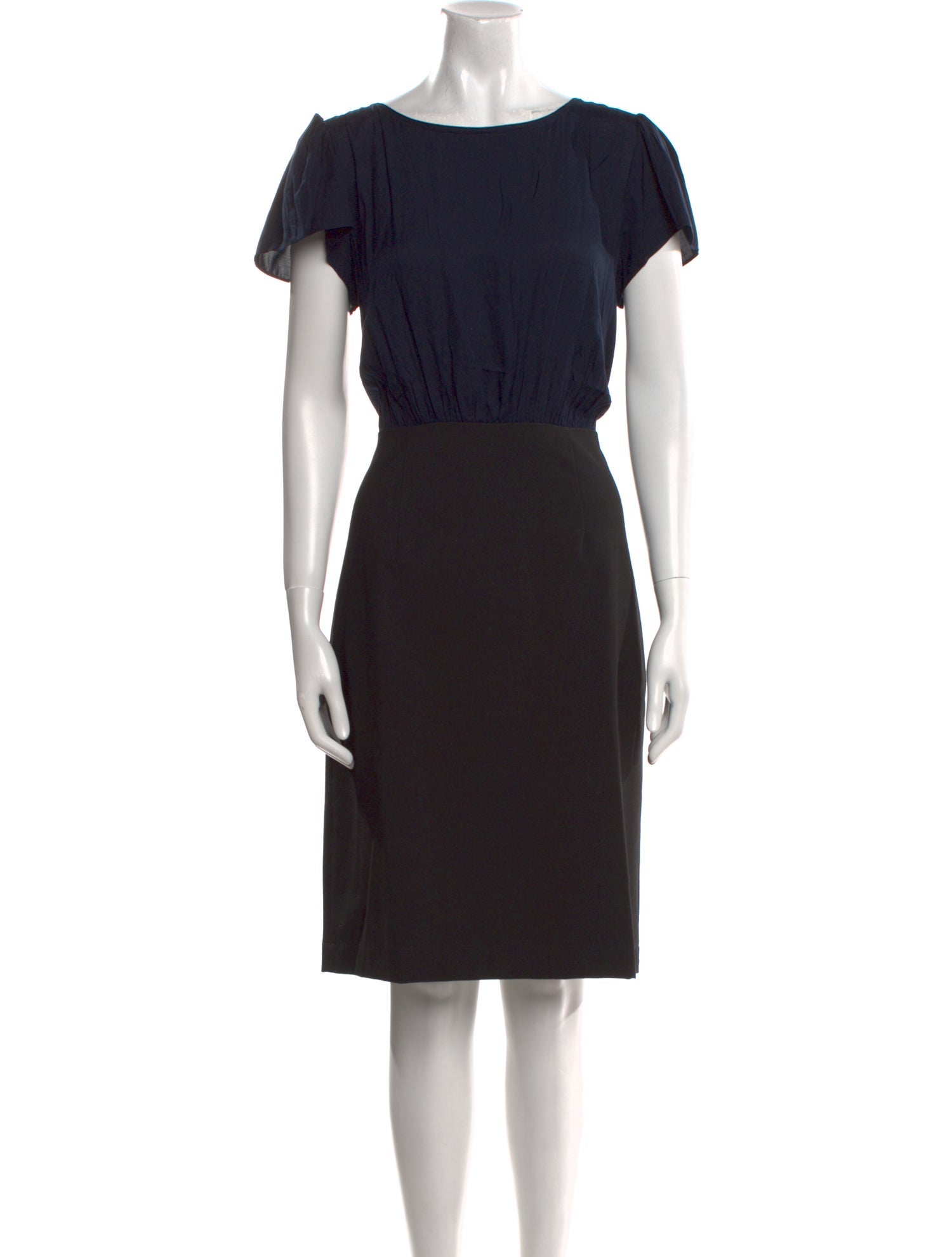 Tailored by Rebecca Taylor Bateau Neckline Knee-Length Dress