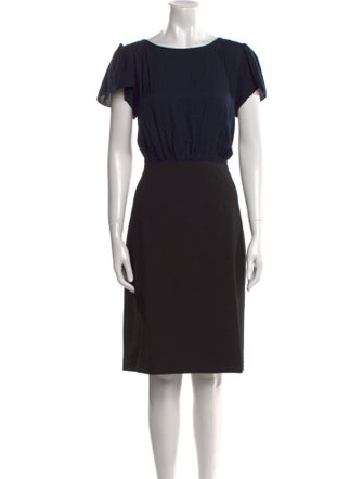 Tailored by Rebecca Taylor Bateau Neckline Knee-Length Dress