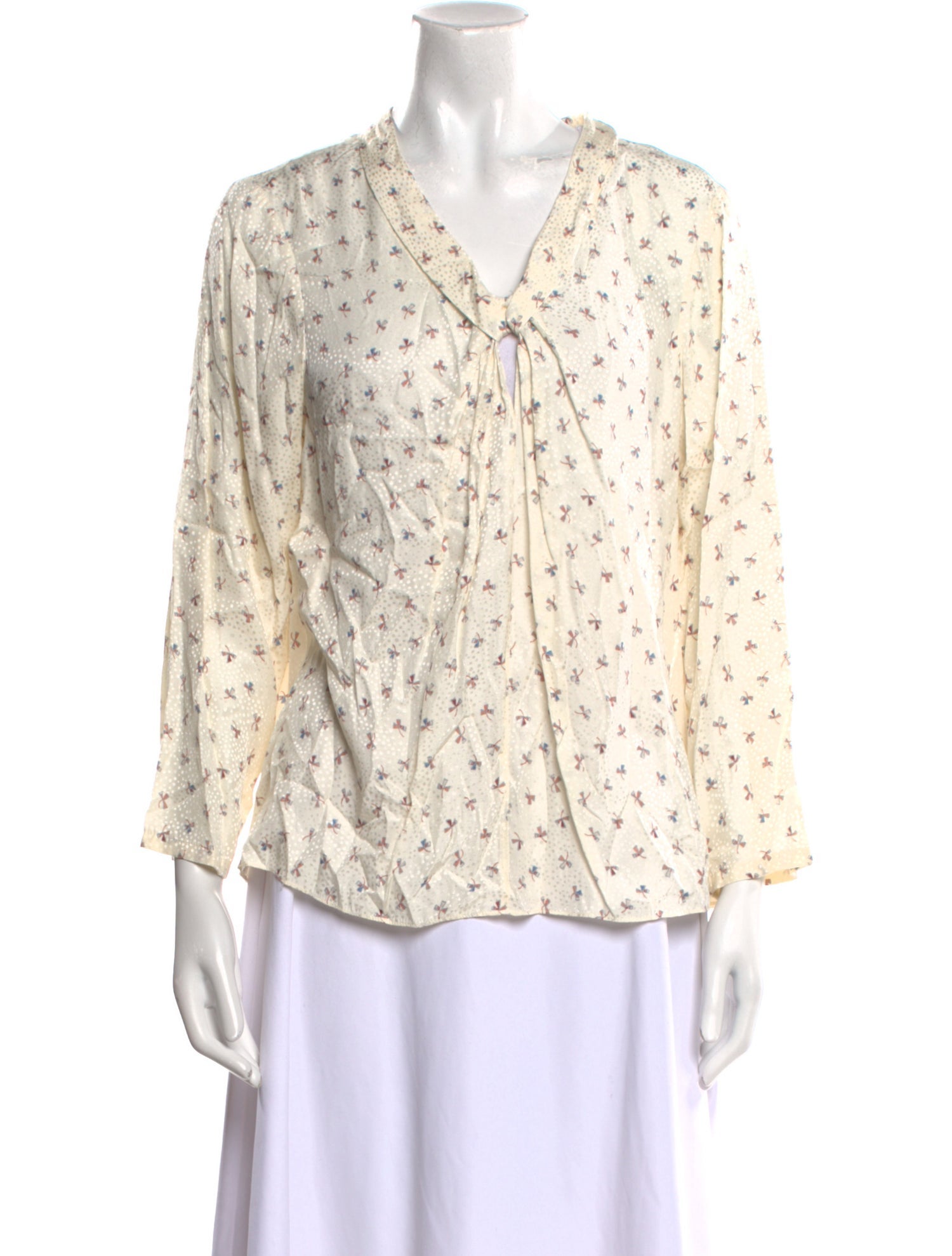 Tailored by Rebecca Taylor Printed V-Neck Blouse w/ Tags