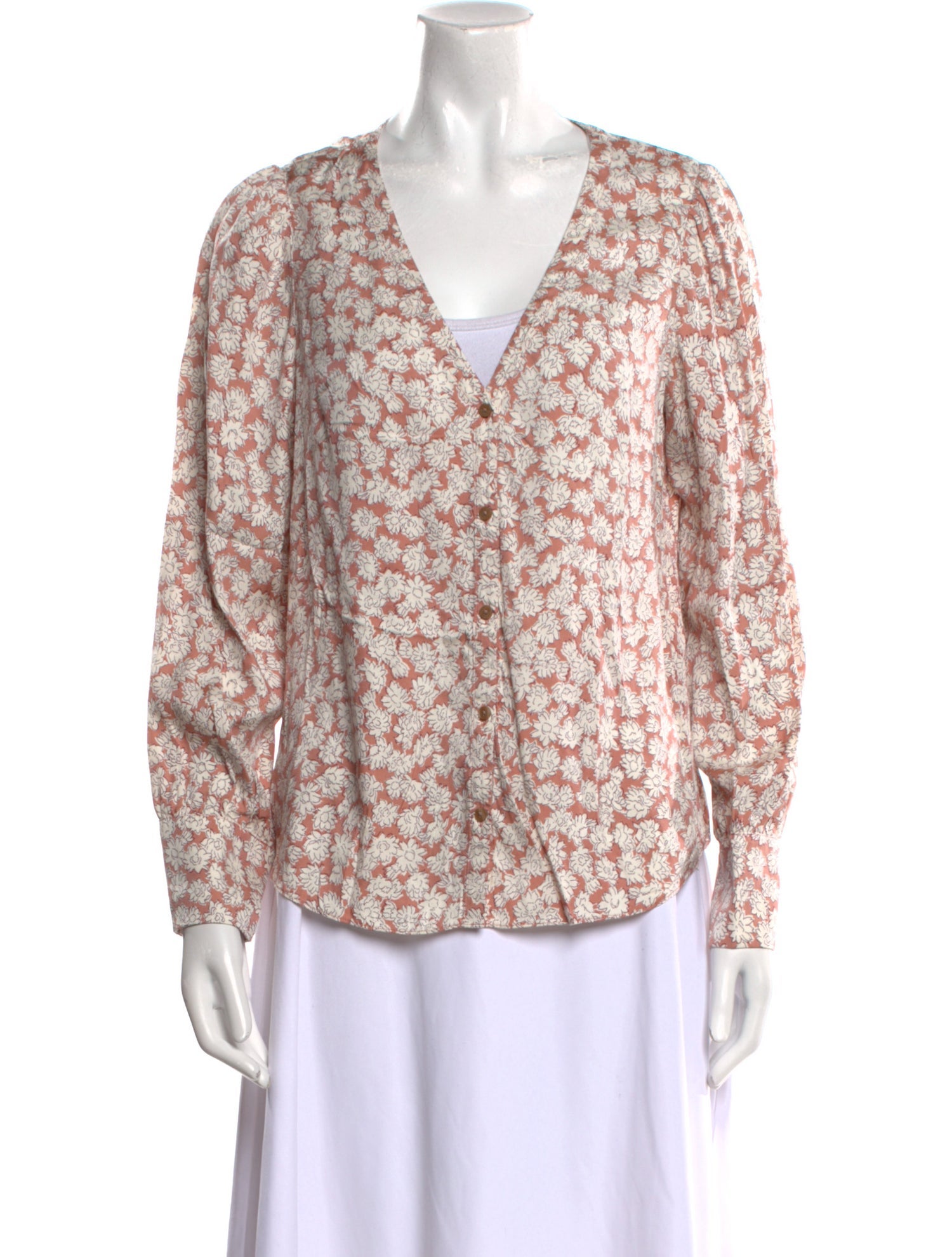 Tailored by Rebecca Taylor Floral Print V-Neck Blouse w/ Tags