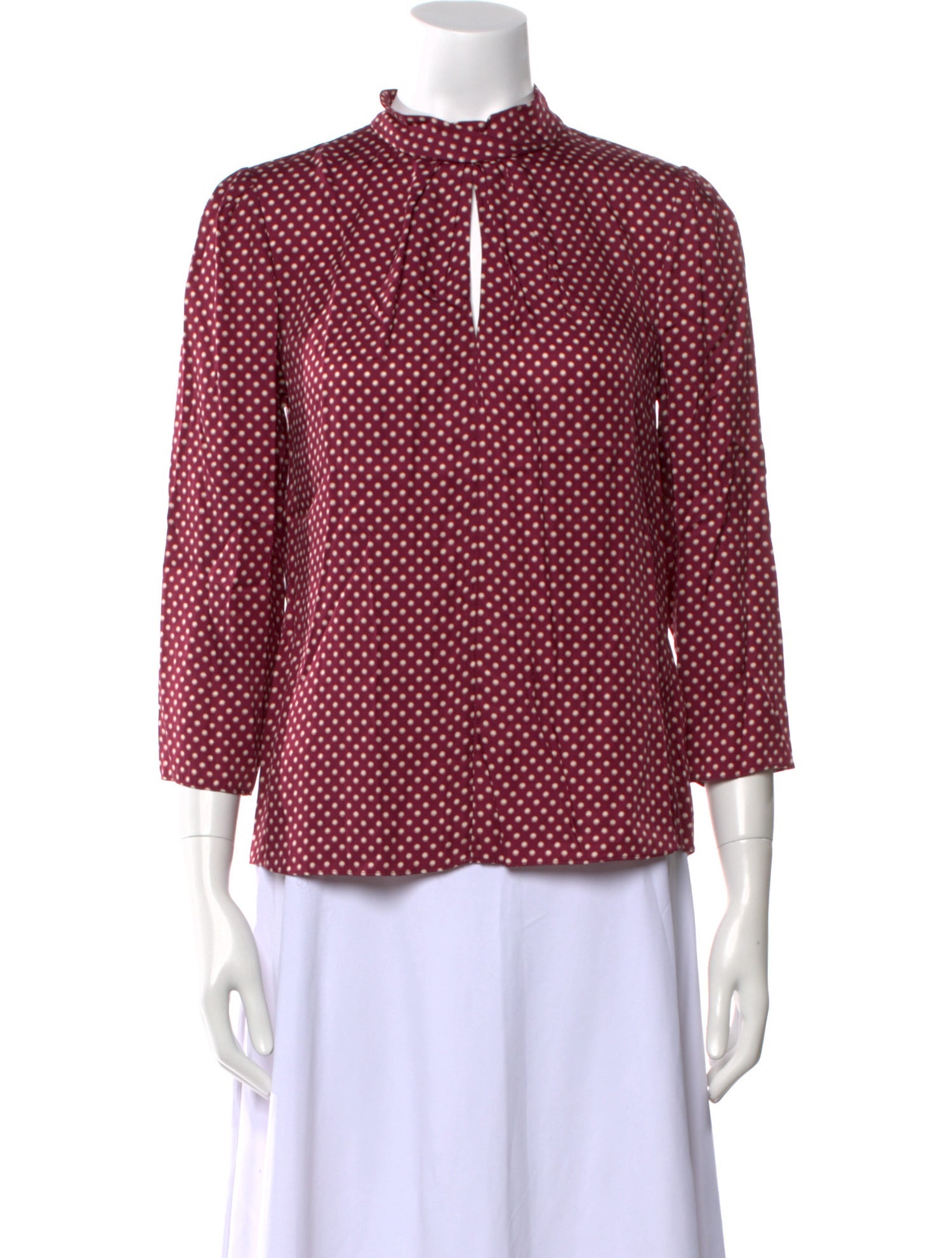 Tailored by Rebecca Taylor Polka Dot Print Mock Neck Blouse w/ Tags