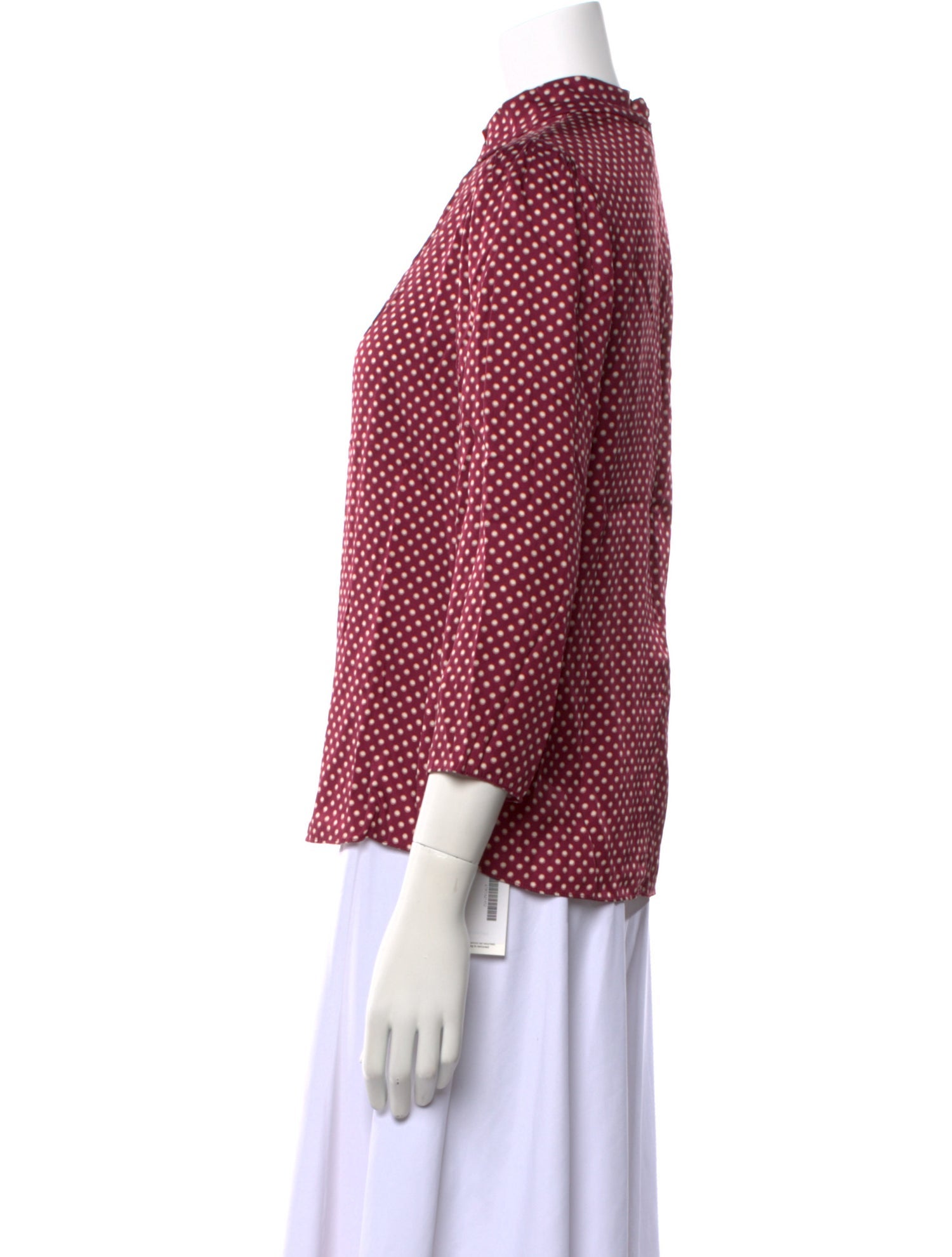 Tailored by Rebecca Taylor Polka Dot Print Mock Neck Blouse w/ Tags