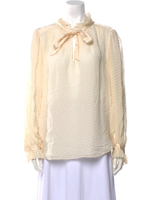 Tailored by Rebecca Taylor Silk Mock Neck Blouse