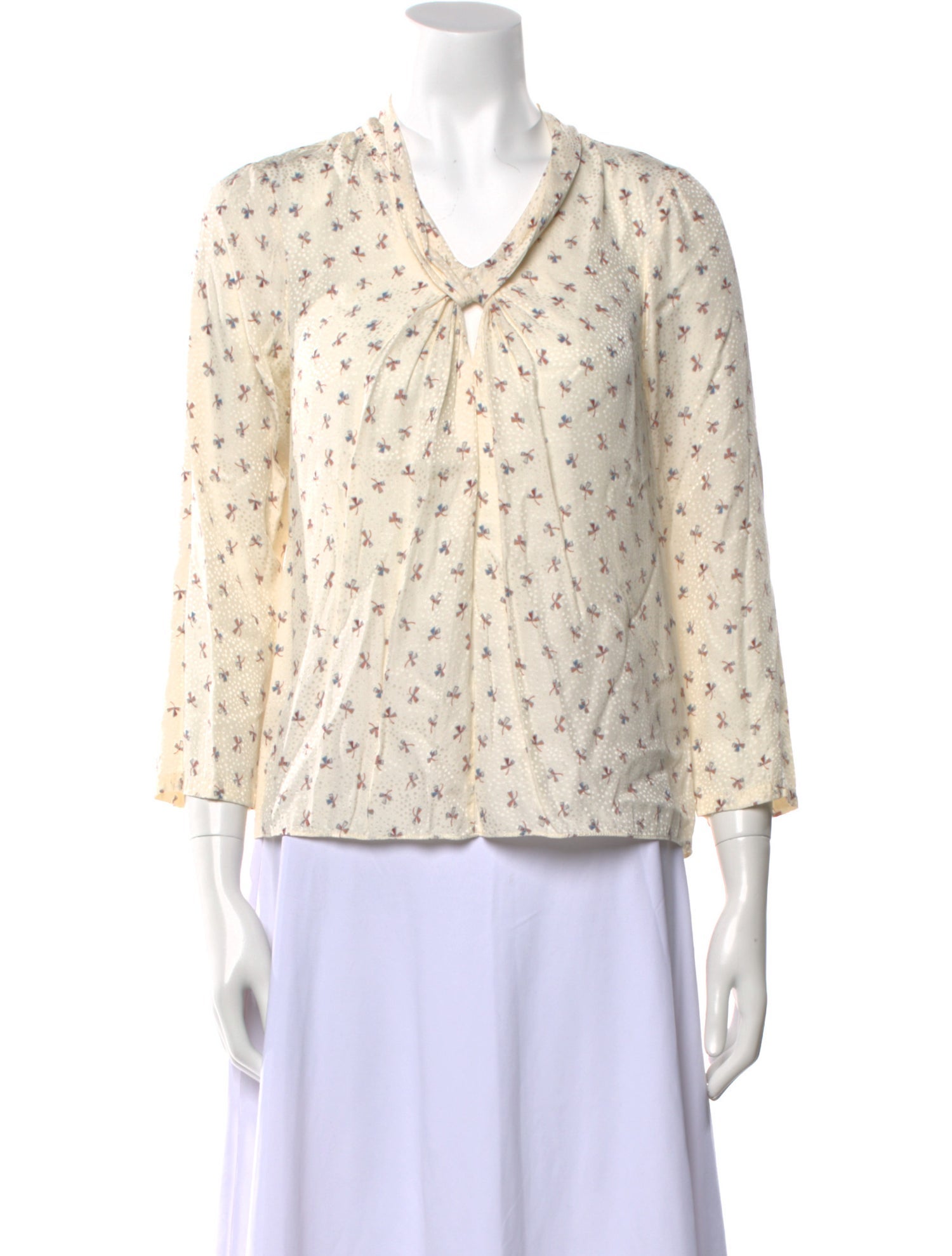 Tailored by Rebecca Taylor Printed V-Neck Blouse w/ Tags
