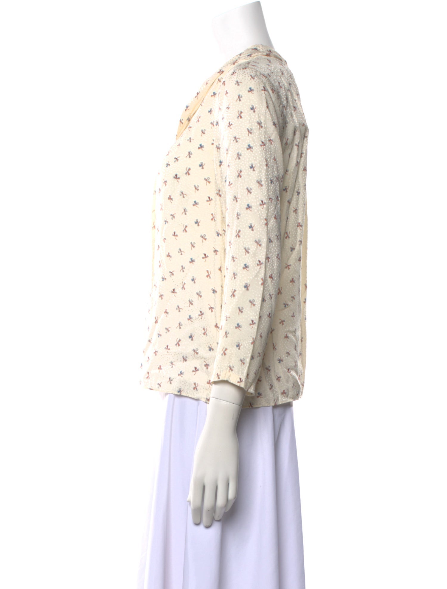 Tailored by Rebecca Taylor Printed V-Neck Blouse w/ Tags