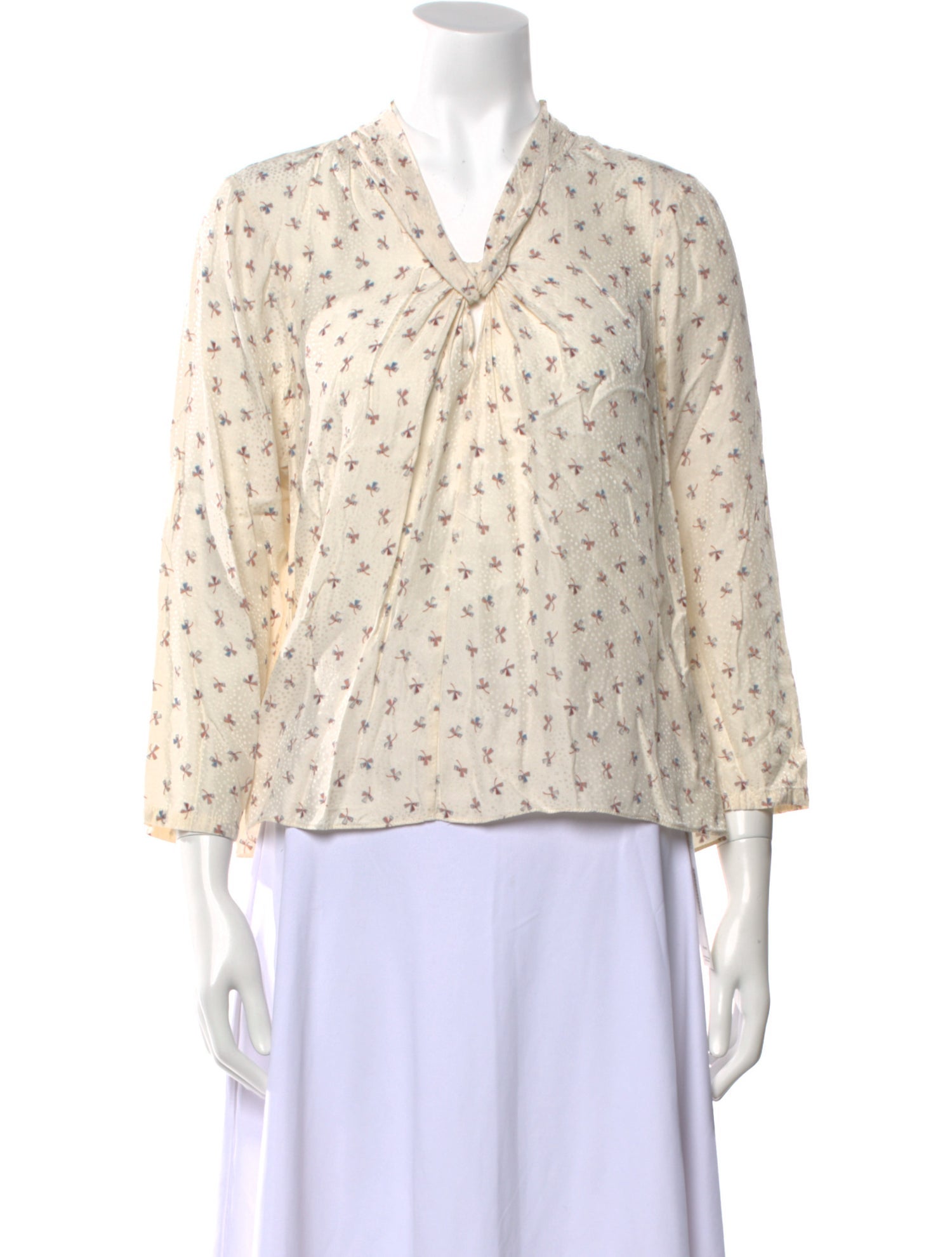 Tailored by Rebecca Taylor Printed V-Neck Blouse w/ Tags