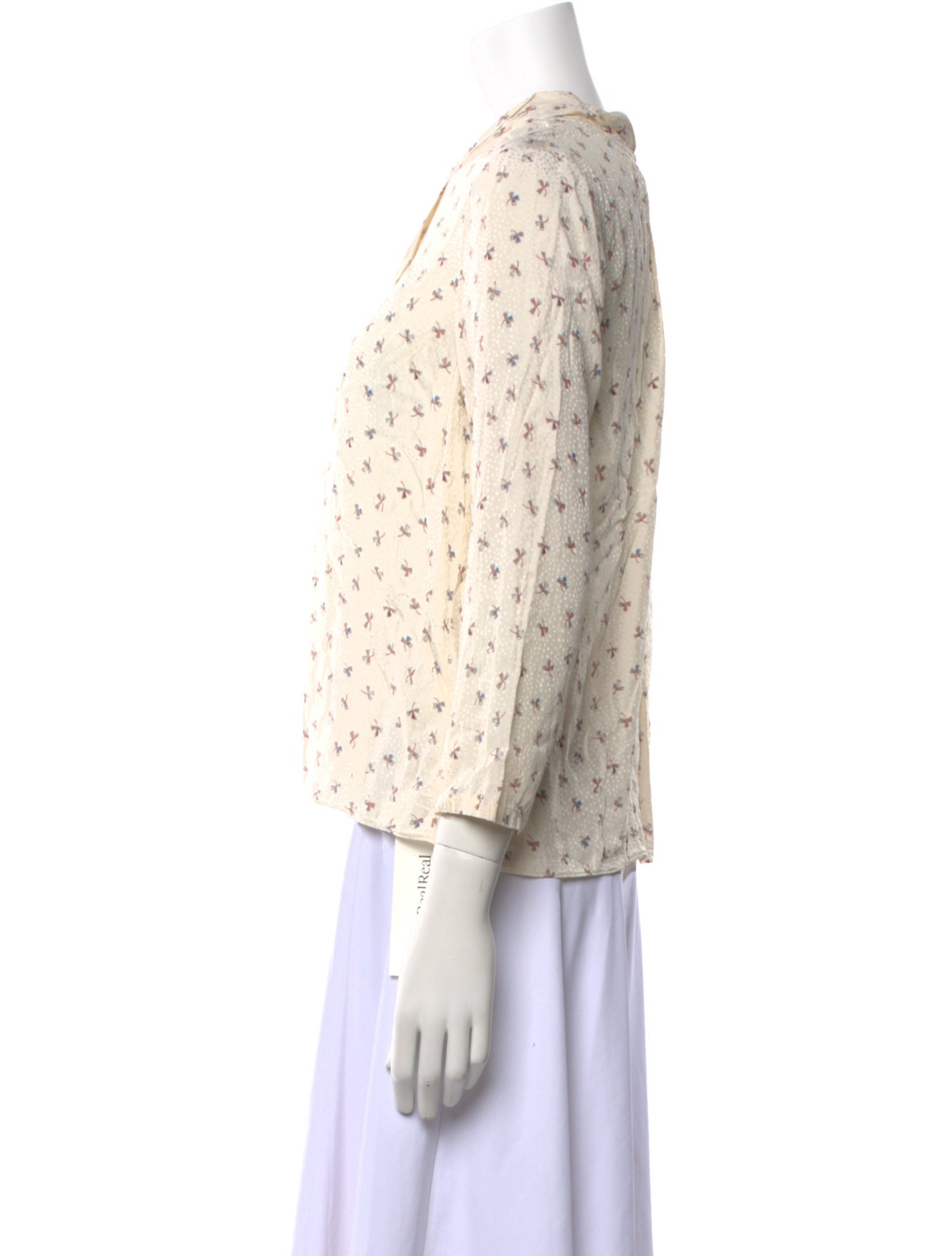 Tailored by Rebecca Taylor Printed V-Neck Blouse w/ Tags