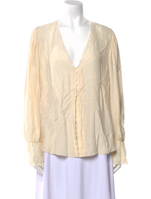 Tailored by Rebecca Taylor Silk V-Neck Blouse