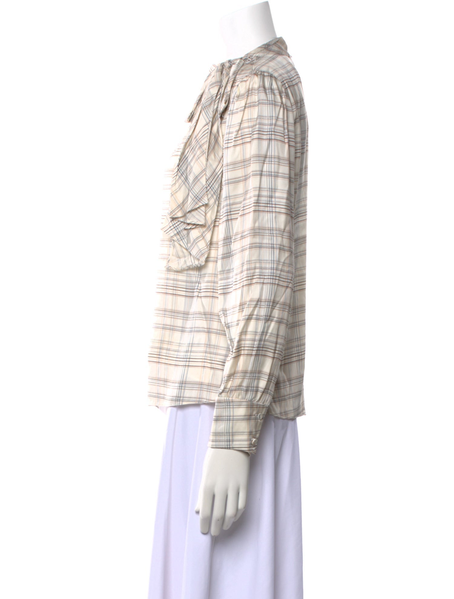 Tailored by Rebecca Taylor Plaid Print Mock Neck Blouse w/ Tags