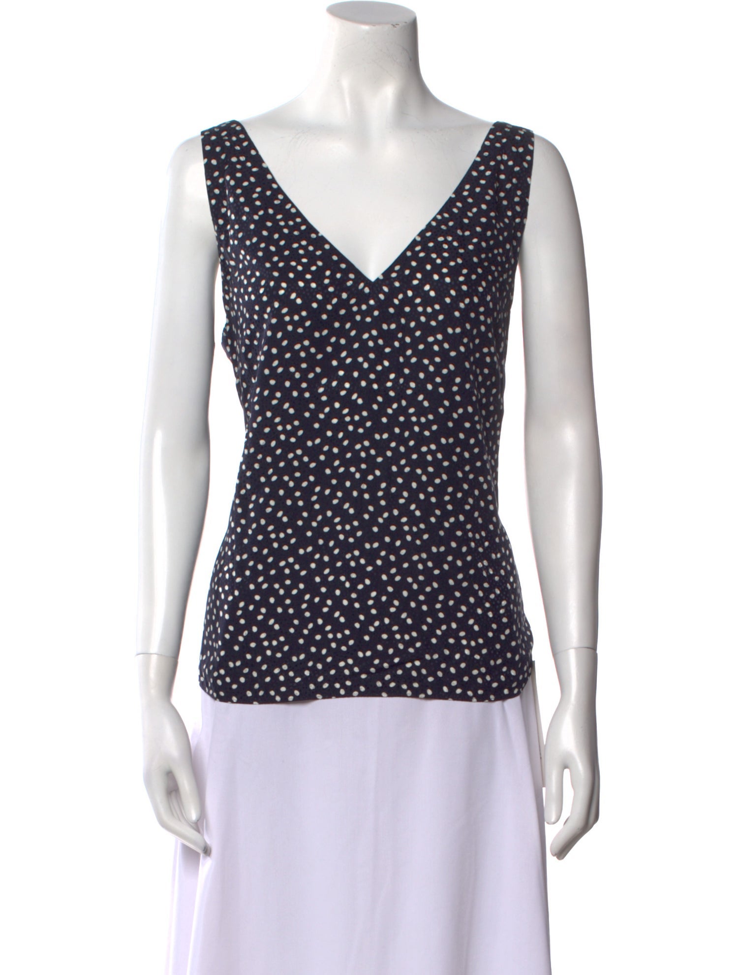 Tailored by Rebecca Taylor Polka Dot Print V-Neck Top w/ Tags