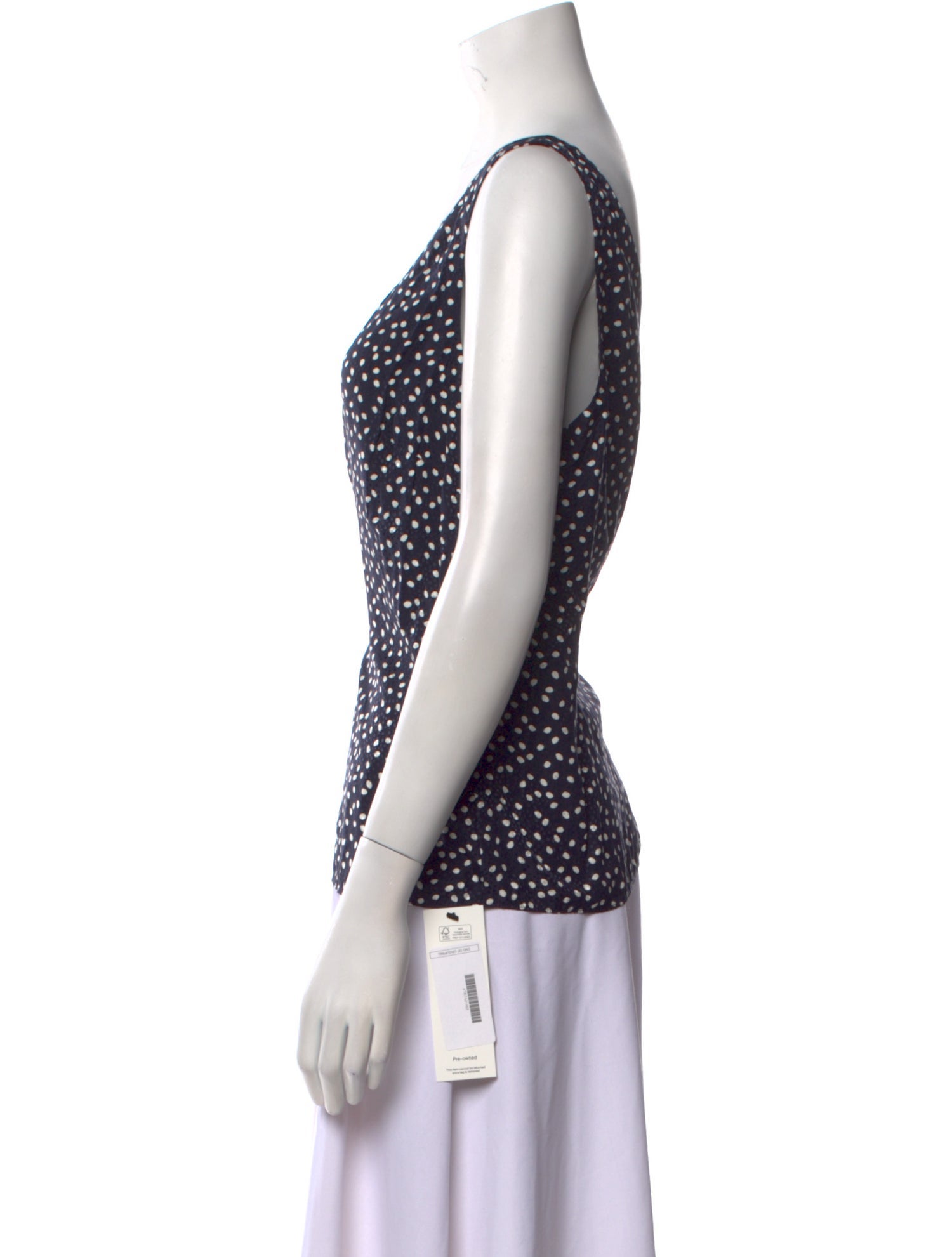 Tailored by Rebecca Taylor Polka Dot Print V-Neck Top w/ Tags