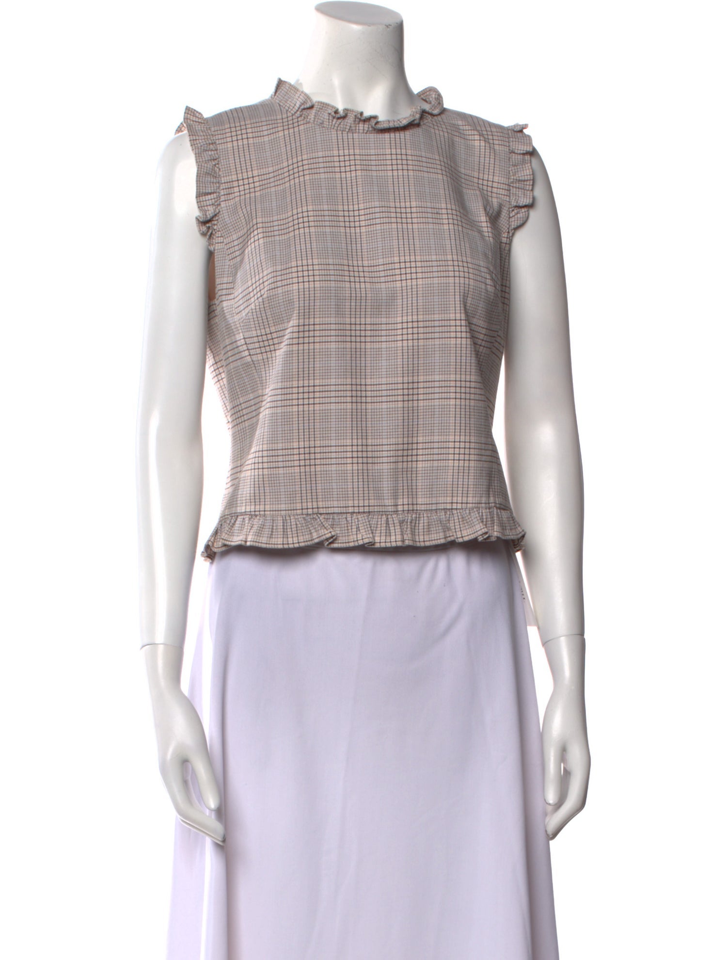 Tailored by Rebecca Taylor Plaid Print Mock Neck Crop Top w/ Tags