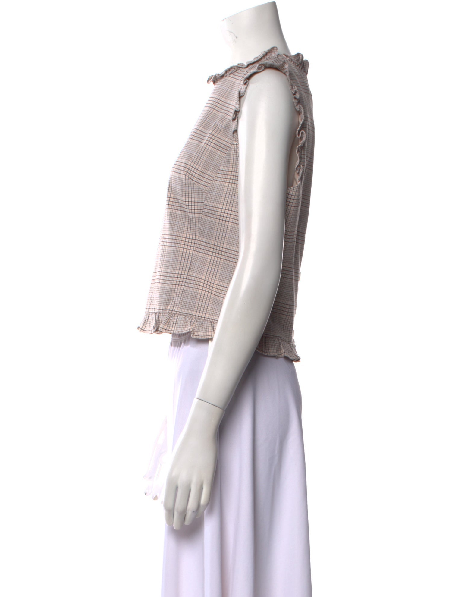 Tailored by Rebecca Taylor Plaid Print Mock Neck Crop Top w/ Tags