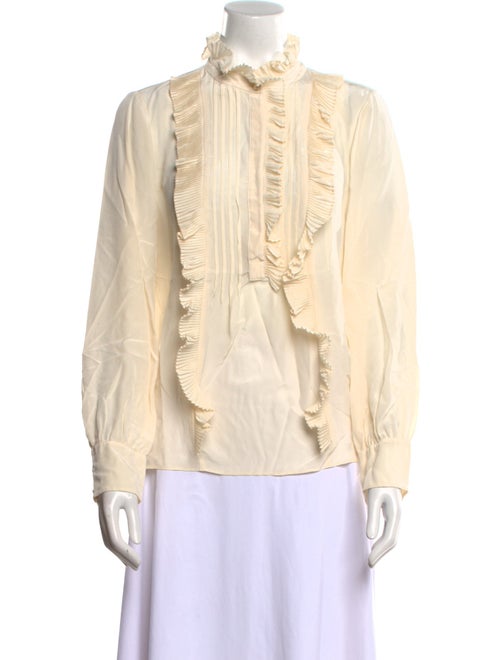 Tailored by Rebecca Taylor Silk Mock Neck Blouse