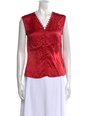 Tailored by Rebecca Taylor Silk V-Neck Blouse