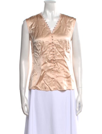 Tailored by Rebecca Taylor Silk V-Neck Blouse