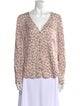 Tailored by Rebecca Taylor Floral Print V-Neck Blouse