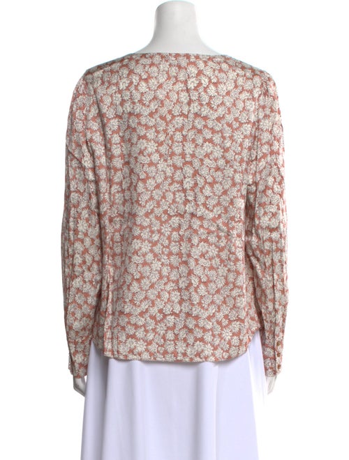 Tailored by Rebecca Taylor Floral Print V-Neck Blouse