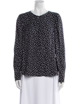 Tailored by Rebecca Taylor Printed Long Sleeve Blouse