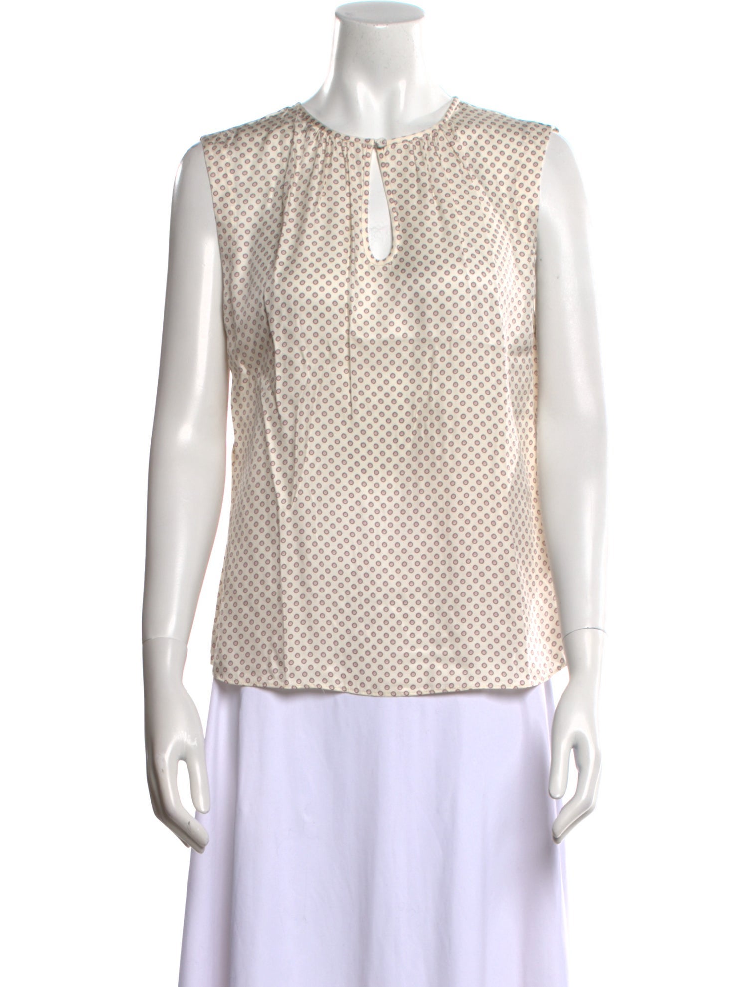 Tailored by Rebecca Taylor Polka Dot Print Crew Neck Top