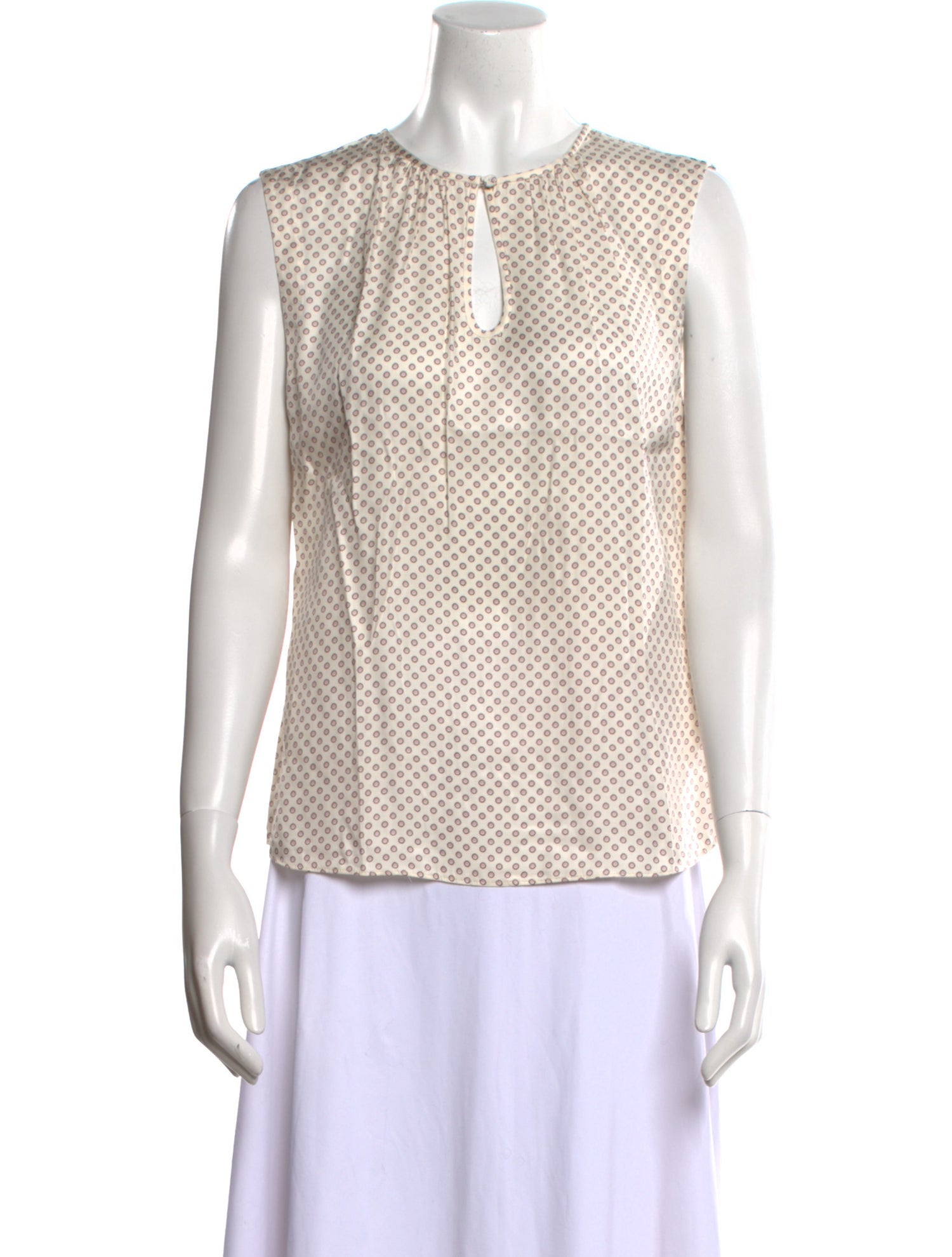 Tailored by Rebecca Taylor Polka Dot Print Crew Neck Blouse