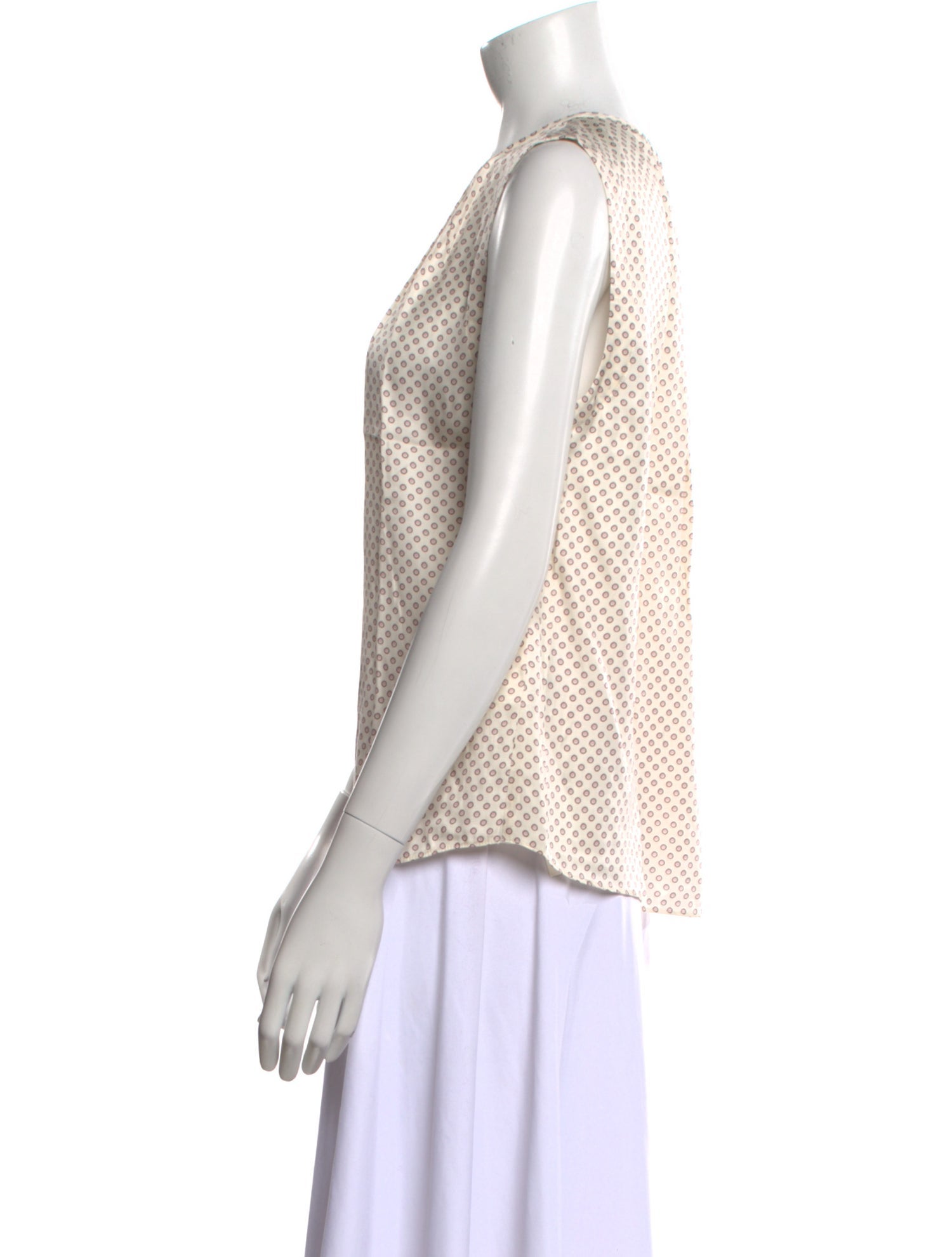 Tailored by Rebecca Taylor Polka Dot Print Crew Neck Blouse