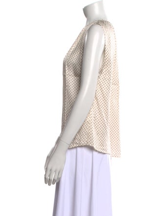 Tailored by Rebecca Taylor Polka Dot Print Crew Neck Blouse