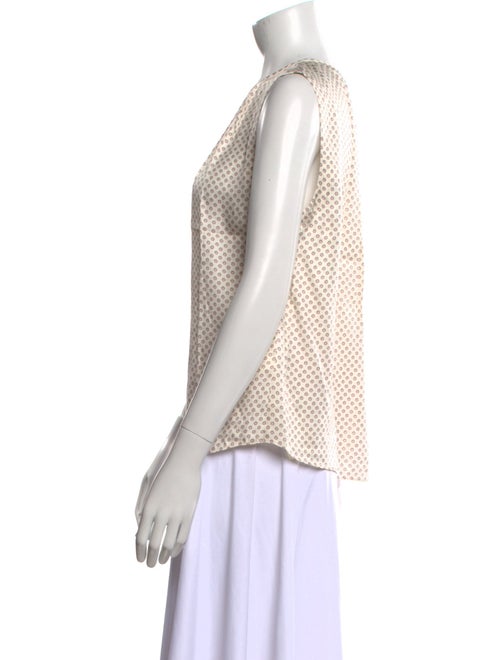 Tailored by Rebecca Taylor Polka Dot Print Crew Neck Blouse