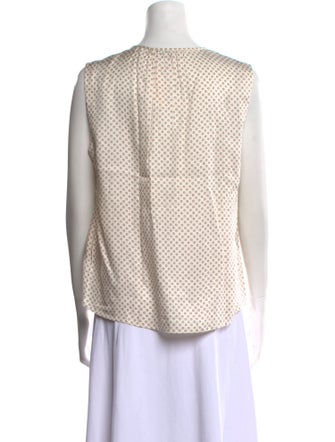 Tailored by Rebecca Taylor Polka Dot Print Crew Neck Blouse