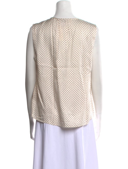 Tailored by Rebecca Taylor Polka Dot Print Crew Neck Blouse