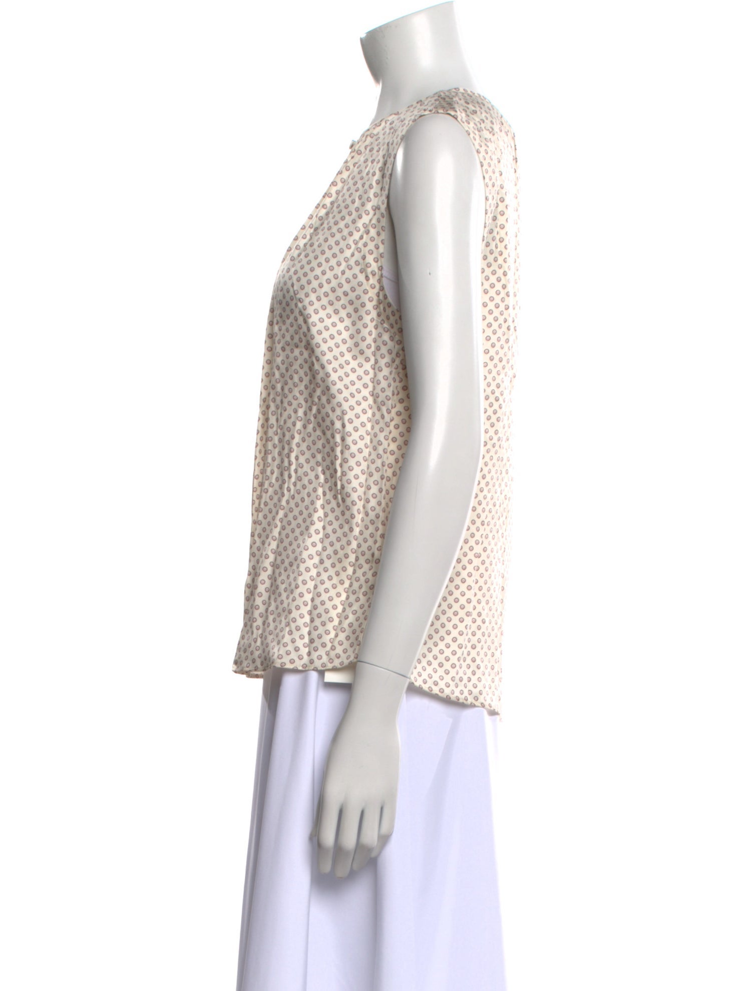 Tailored by Rebecca Taylor Polka Dot Print Crew Neck Blouse