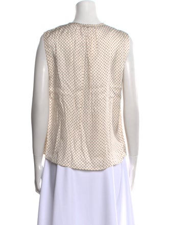 Tailored by Rebecca Taylor Printed Crew Neck Blouse