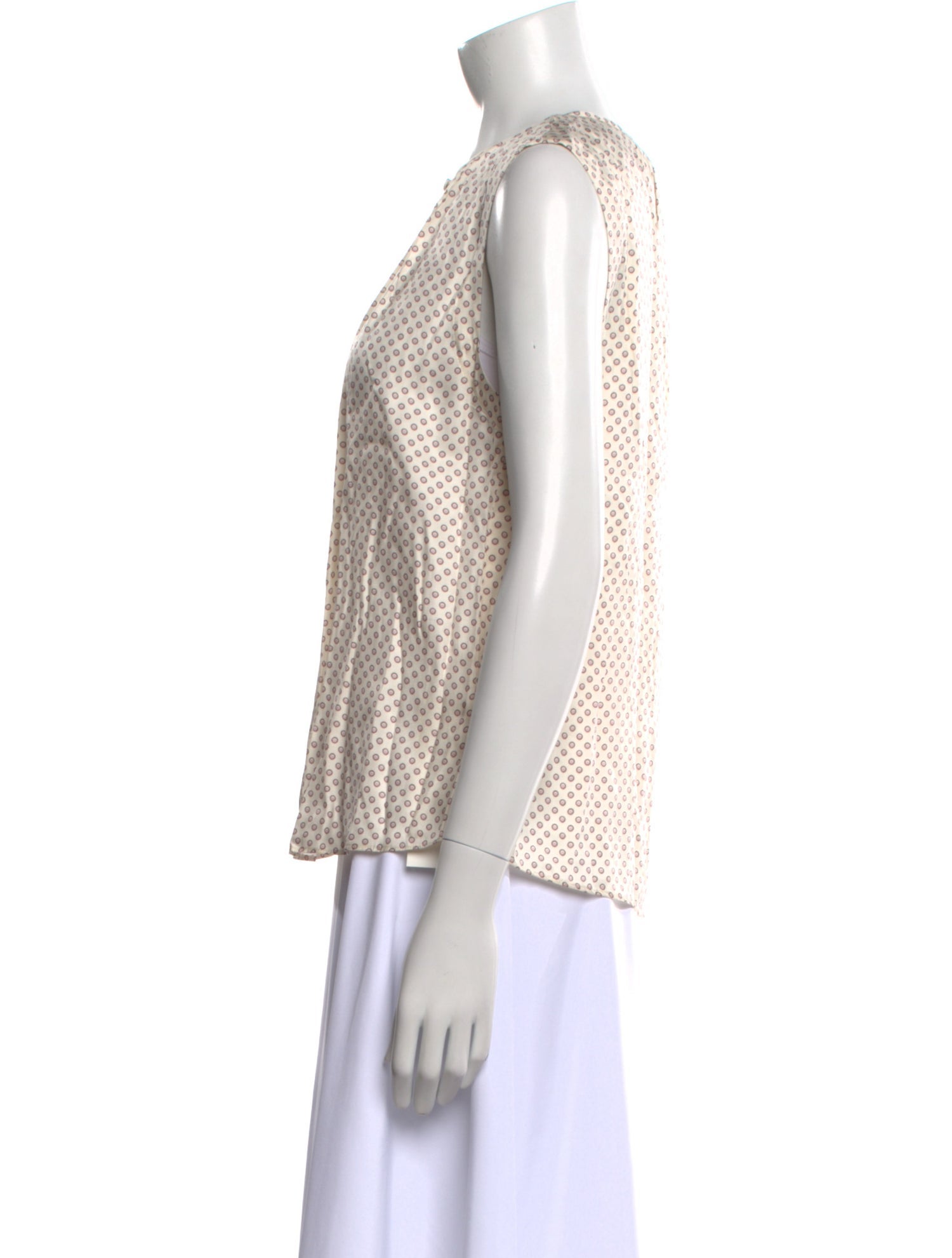 Tailored by Rebecca Taylor Polka Dot Print Crew Neck Blouse