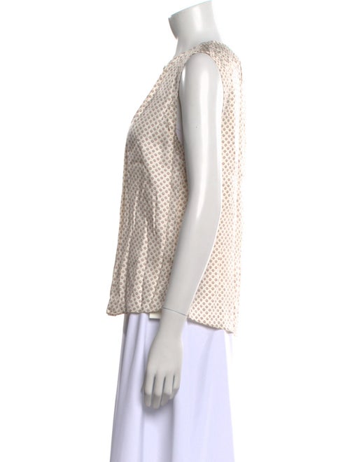 Tailored by Rebecca Taylor Polka Dot Print Crew Neck Blouse