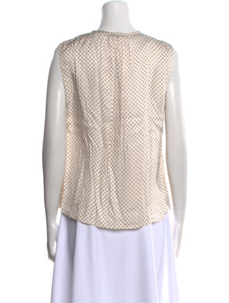 Tailored by Rebecca Taylor Polka Dot Print Crew Neck Blouse