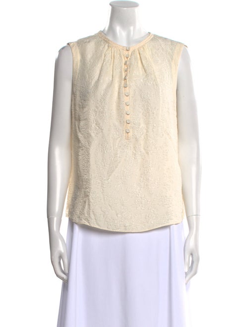 Tailored by Rebecca Taylor Silk Crew Neck Top