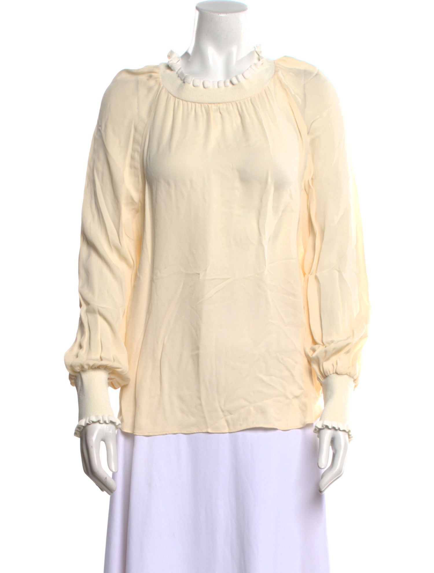 Tailored by Rebecca Taylor Silk Crew Neck Blouse