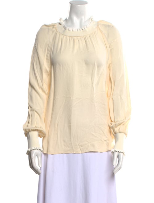 Tailored by Rebecca Taylor Silk Crew Neck Blouse