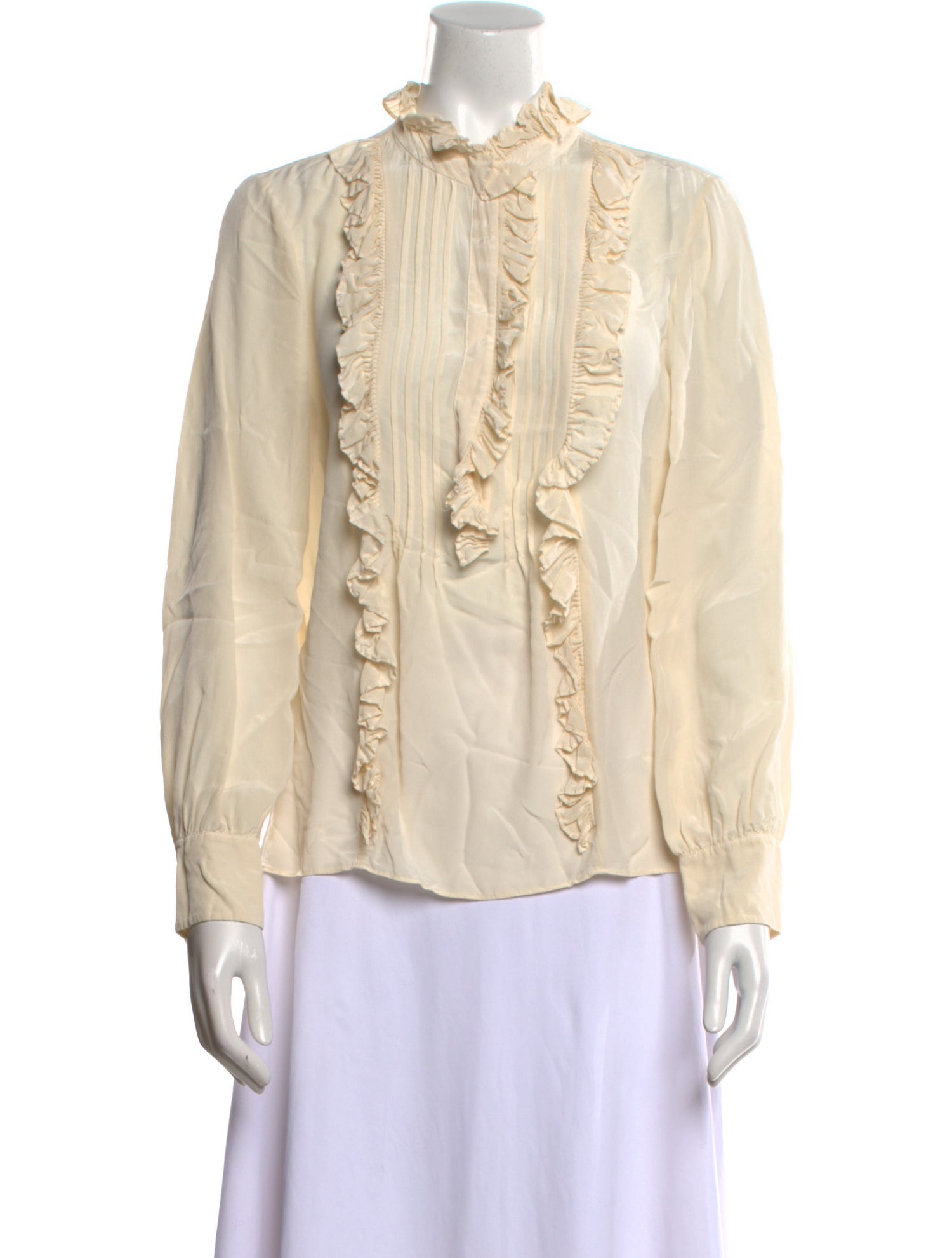 Tailored by Rebecca Taylor Silk Mock Neck Blouse