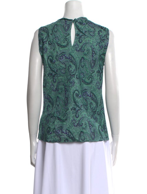 Tailored by Rebecca Taylor Paisley Print Crew Neck Blouse