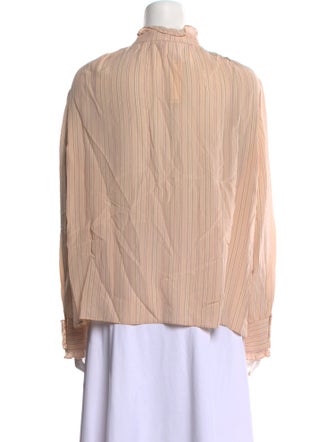 Tailored by Rebecca Taylor Silk Striped Button-Up Top