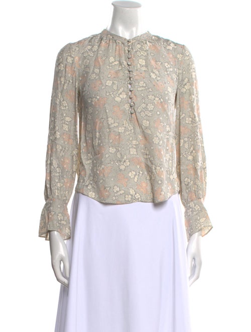 Tailored by Rebecca Taylor Silk Floral Print Blouse