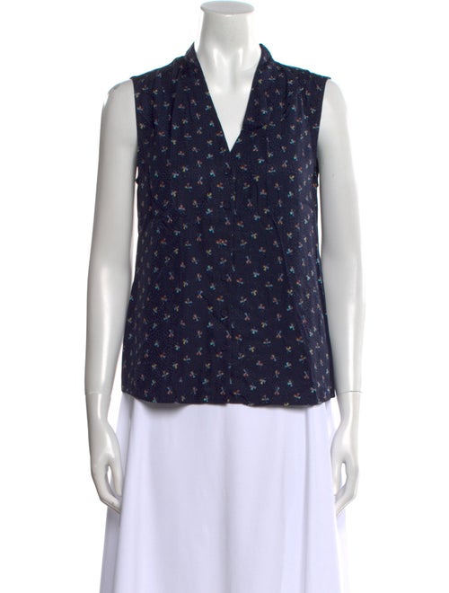 Tailored by Rebecca Taylor Printed V-Neck Blouse