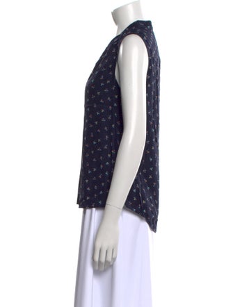 Tailored by Rebecca Taylor Printed V-Neck Blouse