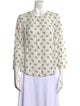 Tailored by Rebecca Taylor Floral Print Crew Neck Blouse