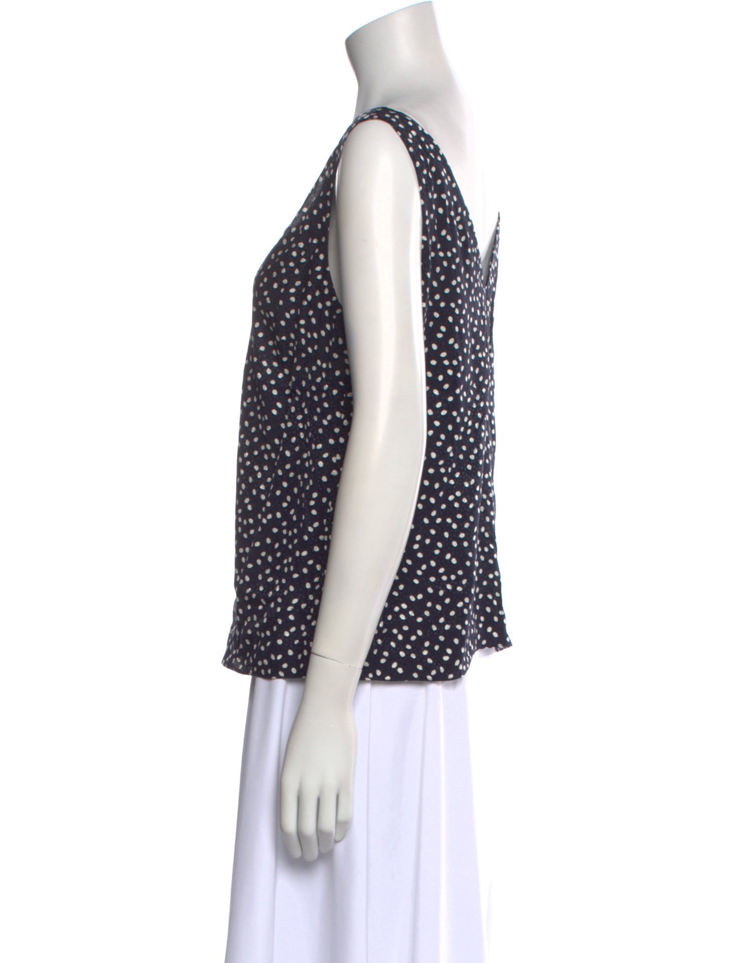Tailored by Rebecca Taylor Polka Dot Print V-Neck Top