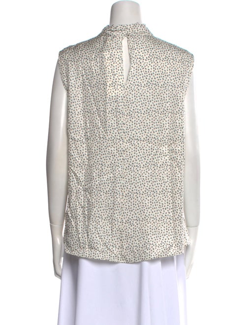 Tailored by Rebecca Taylor Printed Mock Neck Button-Up Top