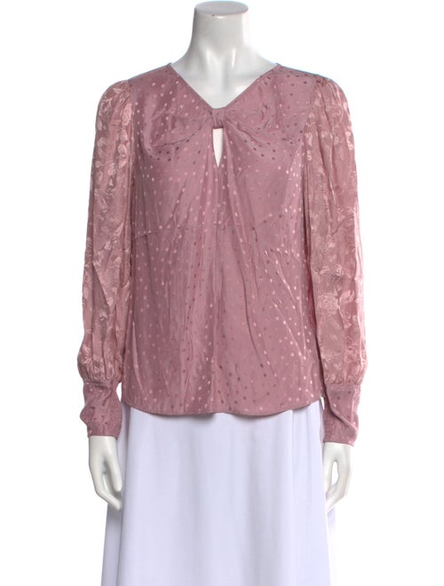 Tailored by Rebecca Taylor V-Neck Long Sleeve Blouse