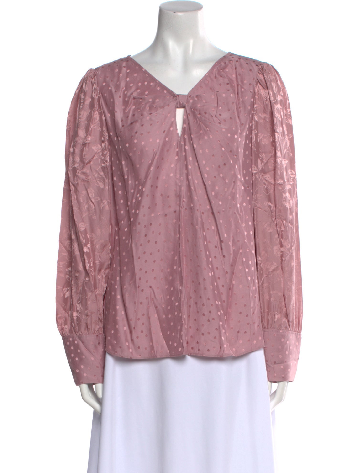 Tailored by Rebecca Taylor Polka Dot Print V-Neck Blouse